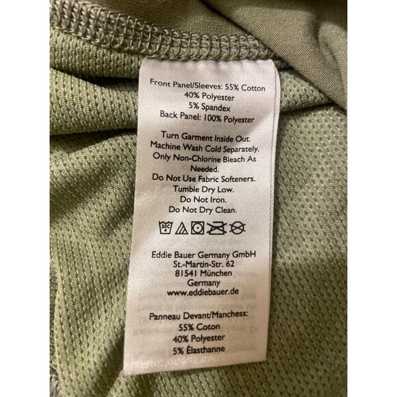 Eddie Bauer Mens XL FreeDry Polo Shirt Pocket Short Sleeve Mesh Back Green - Picture 6 of 9